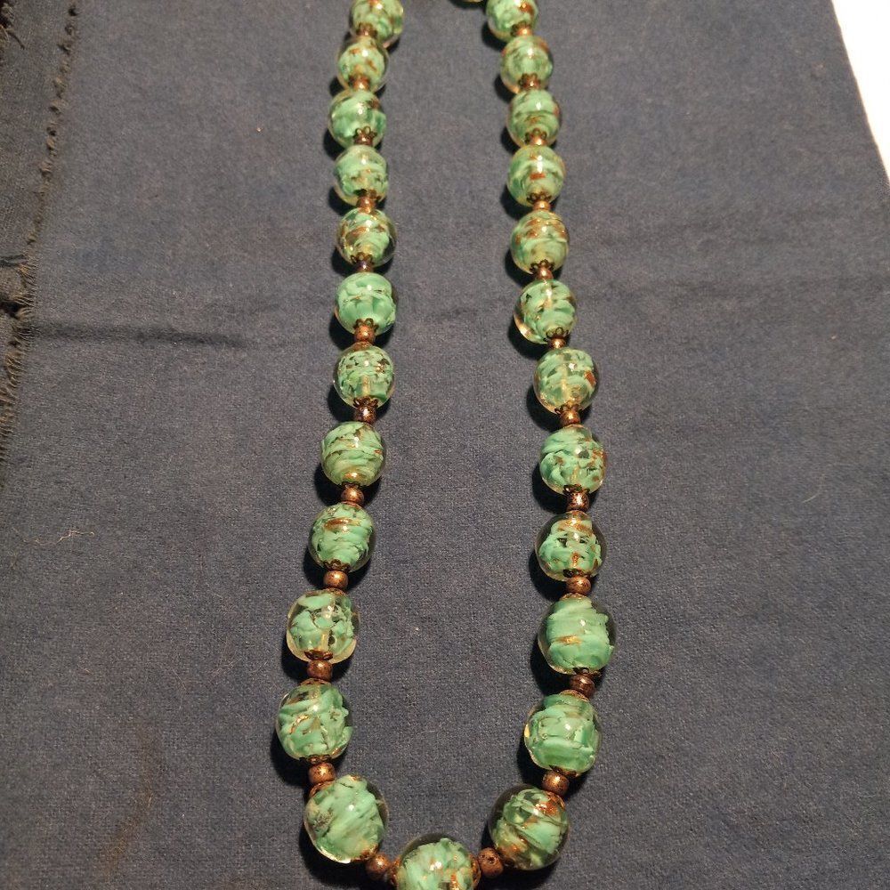 Vintage Murano style glass beads necklace